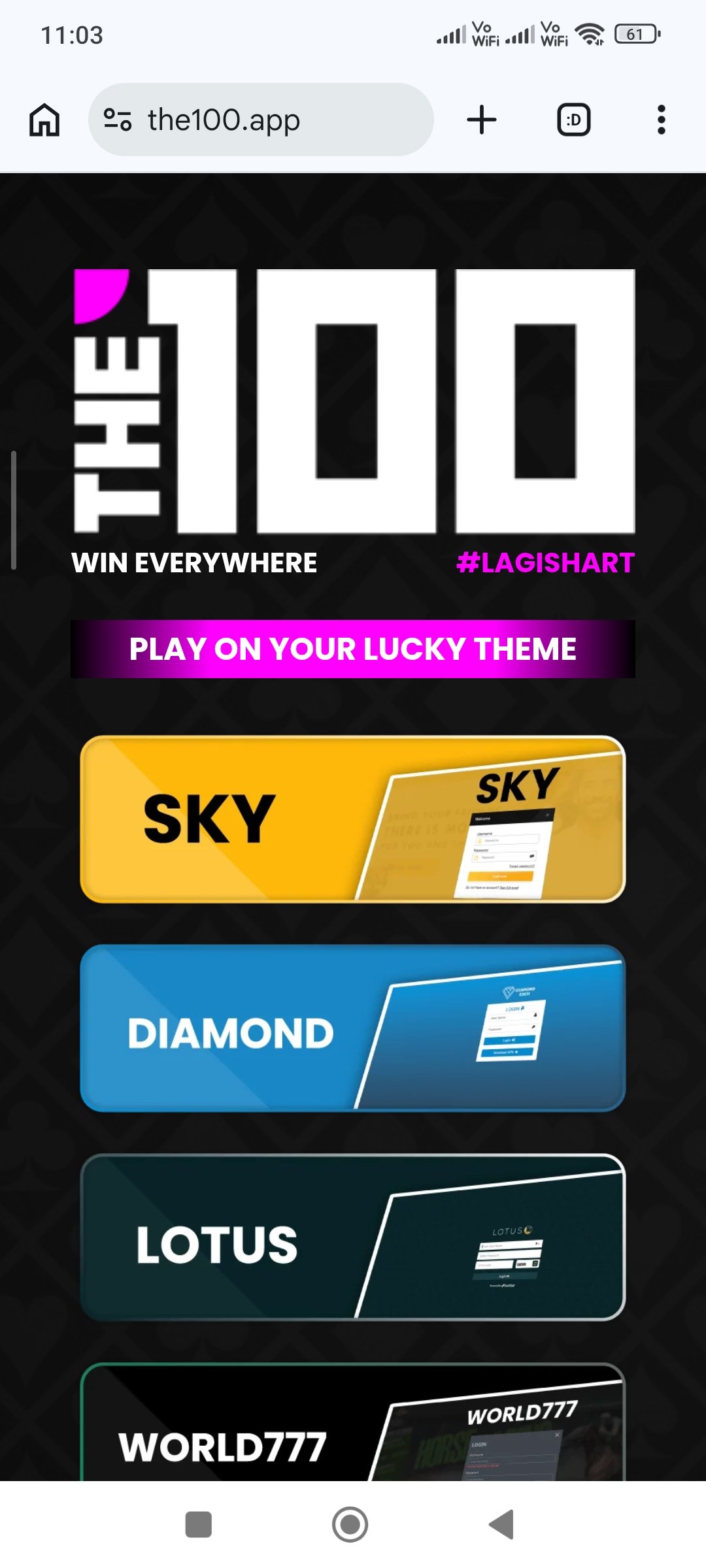 the100exch.in screenshot